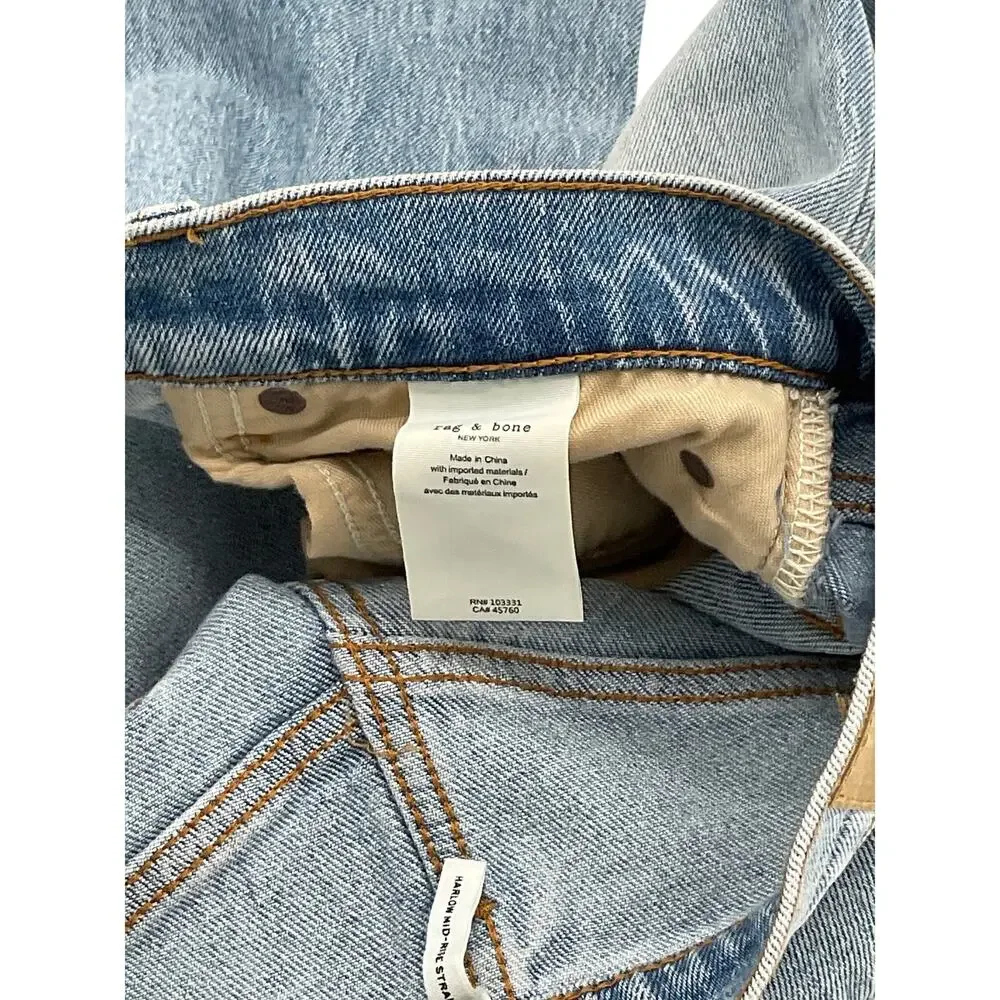 Rag & Bone Classic Blue Harlow Denim Jeans Size 25 - Picture 6 of 6